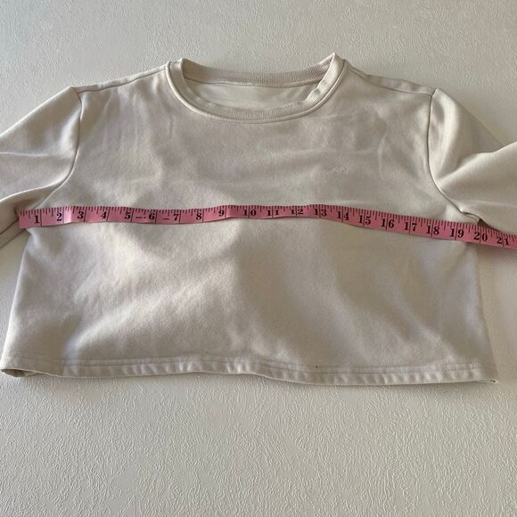 Klassy Network KN Cropped Sweatshirt Small • Beige Long Sleeve • Minimalist Athl - Picture 5 of 7